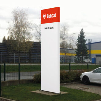 Bobcat branded non-illuminated totem