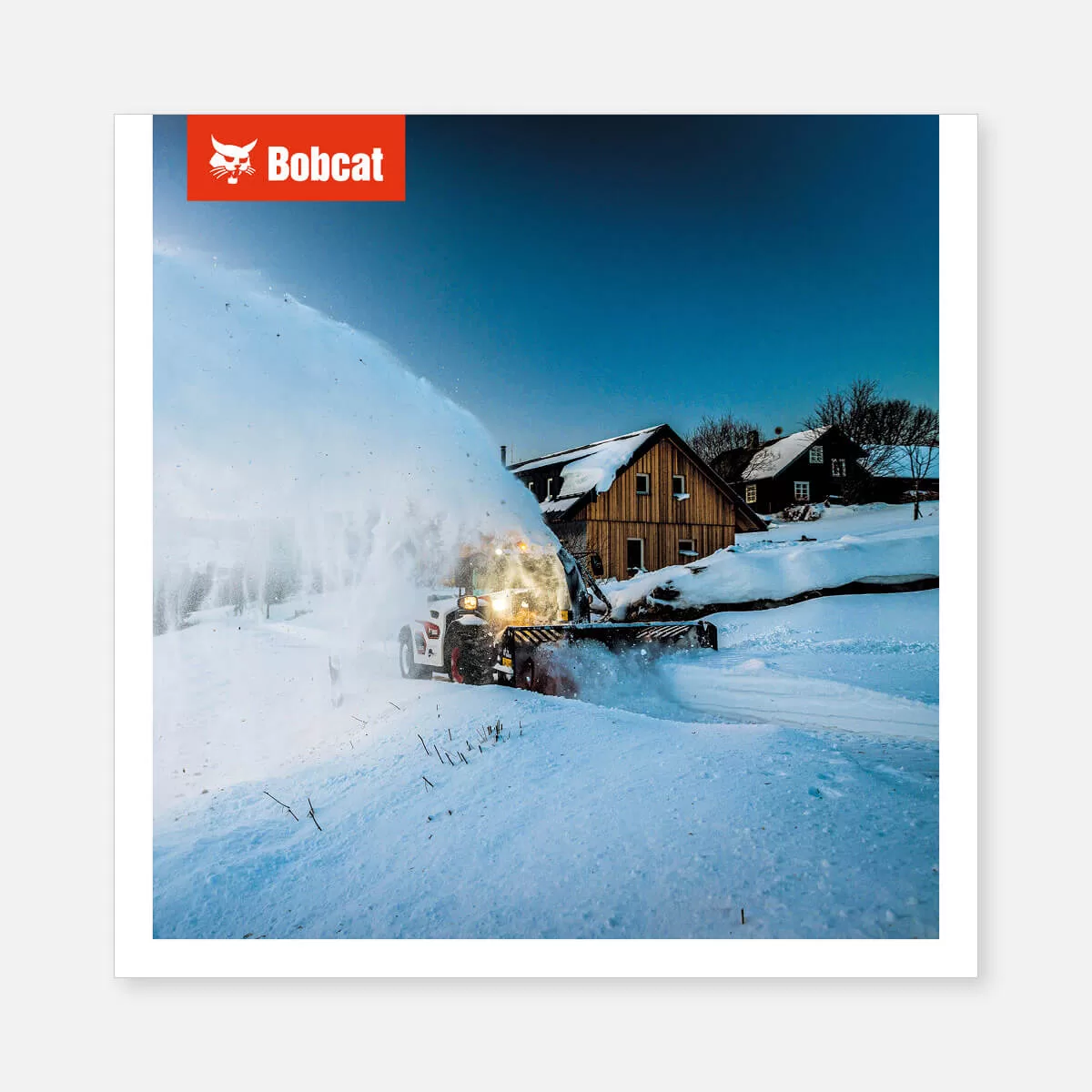 Product poster on canvas – A telescopic loader clearing the road off snow