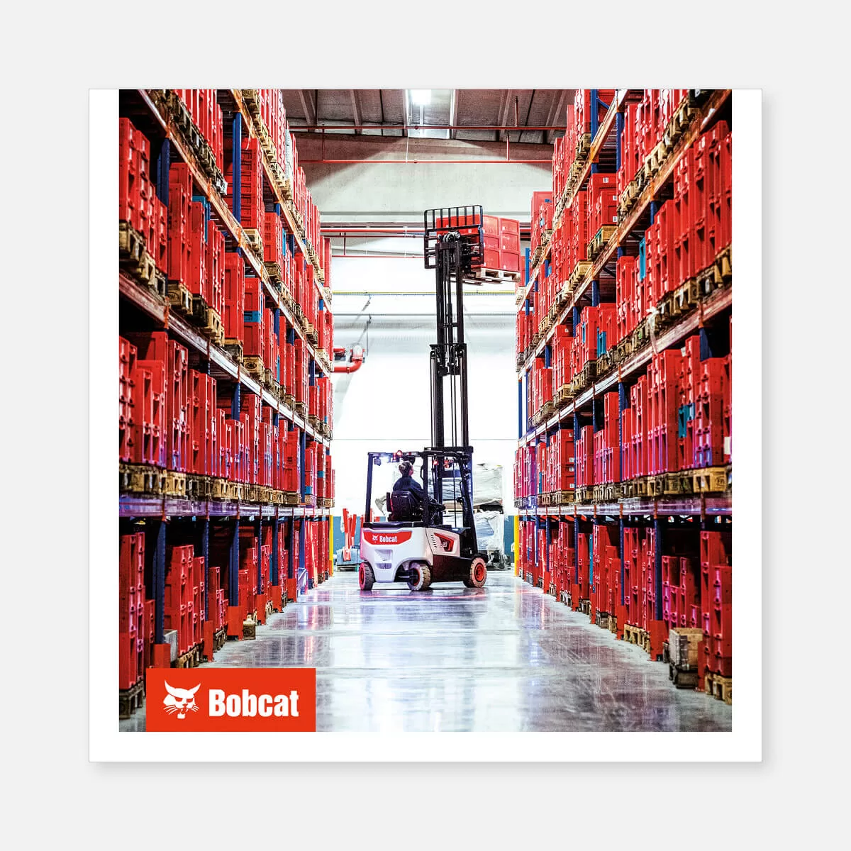 Product poster on canvas – B20 forklift in a warehouse