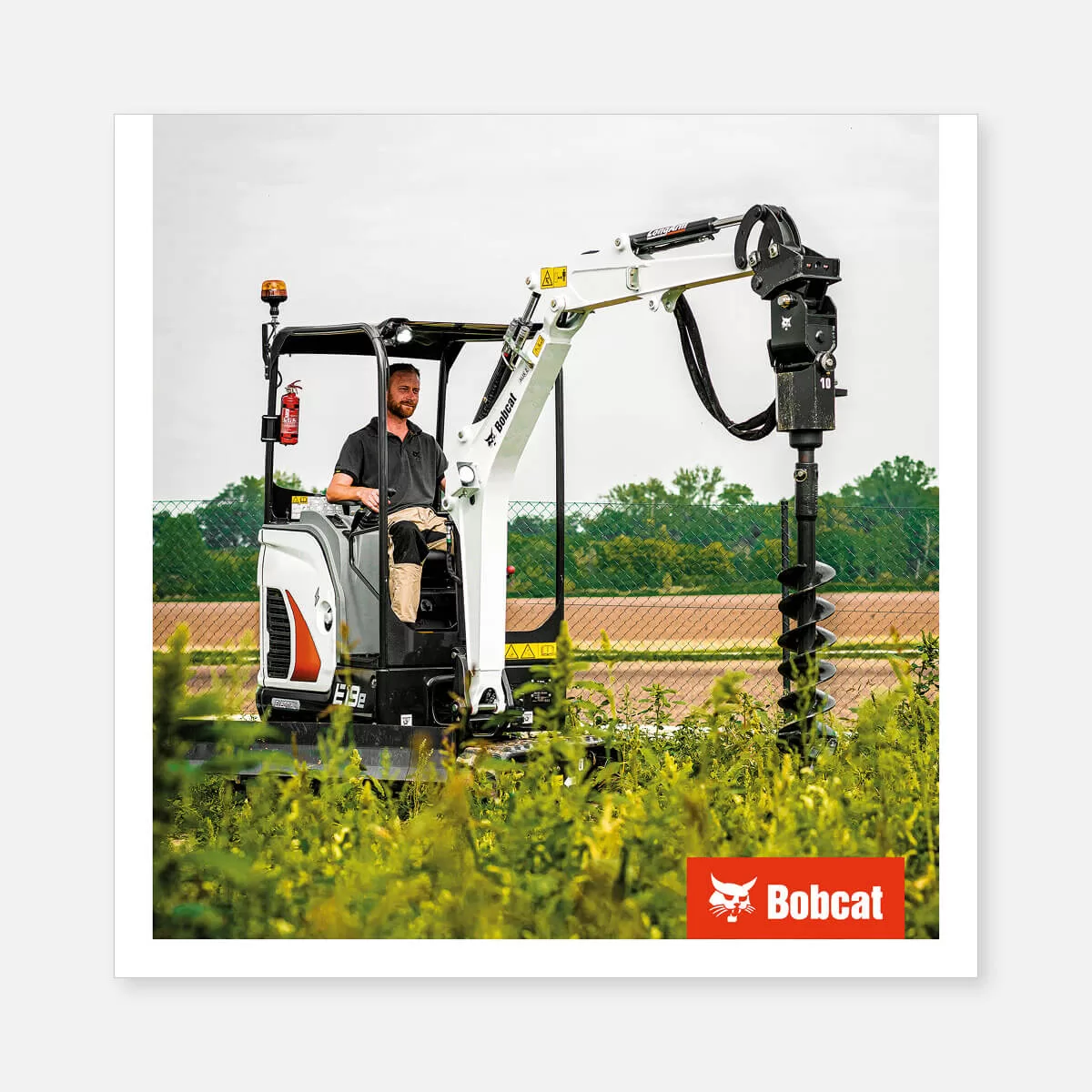 Product poster on canvas – E19e with an auger attachment